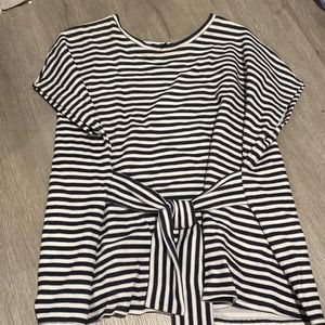 Tie waist sweater shirt